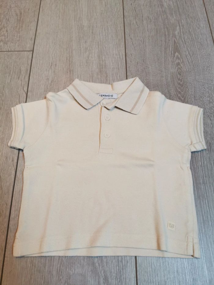 Polo manches courtes beige
