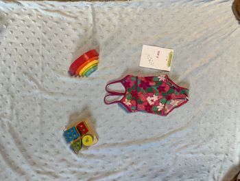 maillot de bain 1 pièce fuchsia fleuri 4 ans oxylane