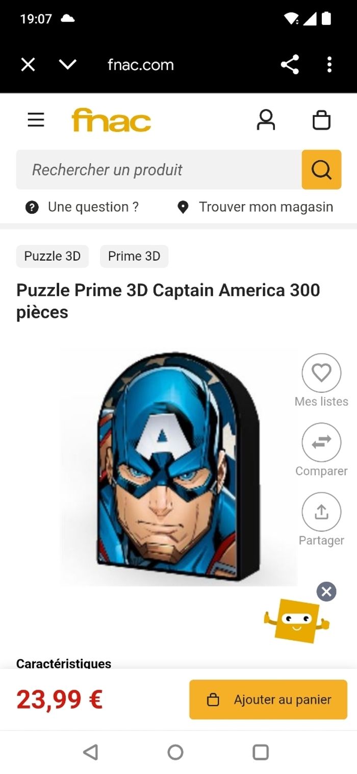 Puzzle 3d captain america Marvel neuf - photo numéro 6