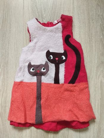 Robe mignonne chat DPAM 12 mois automne hiver