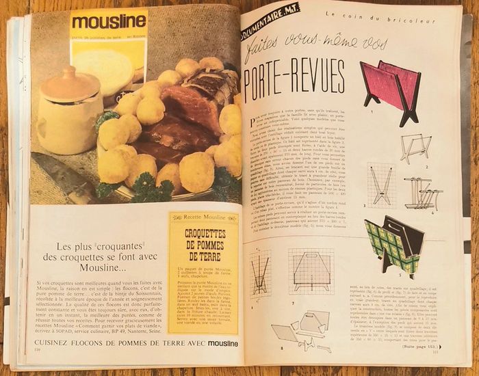 Rare complet magazine mode et travaux 1964 patrons et suppléments vintage - photo numéro 17