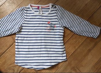 teeshirt marinière  manches longues  9 mois