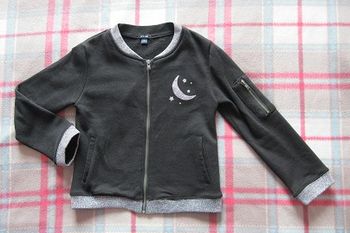 Blouson noir argenté rosé Kiabi 6 ans