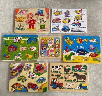 Lot de 7 puzzles en bois 