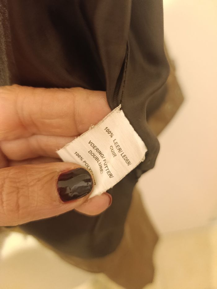 Veste en cuir 100% camel T S - photo numéro 7