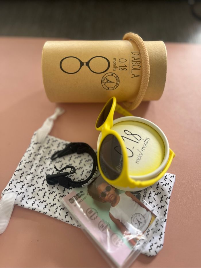Lunettes de soleil bébé Jaune - photo numéro 4