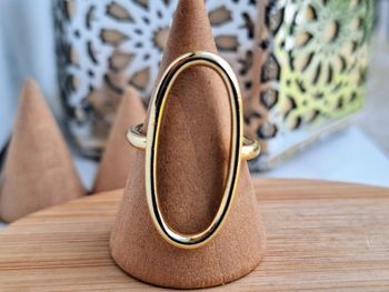 Bague ovale ouverte Doréé , avec un design simple et Minimaliste, Ajustable