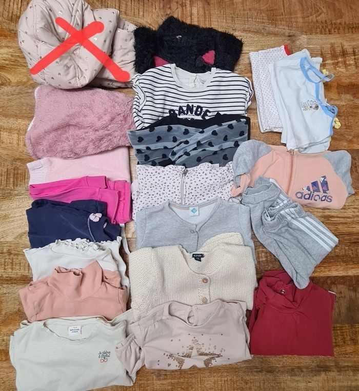 Lot vêtements fille 86cm 18 24 mois 24 pièces