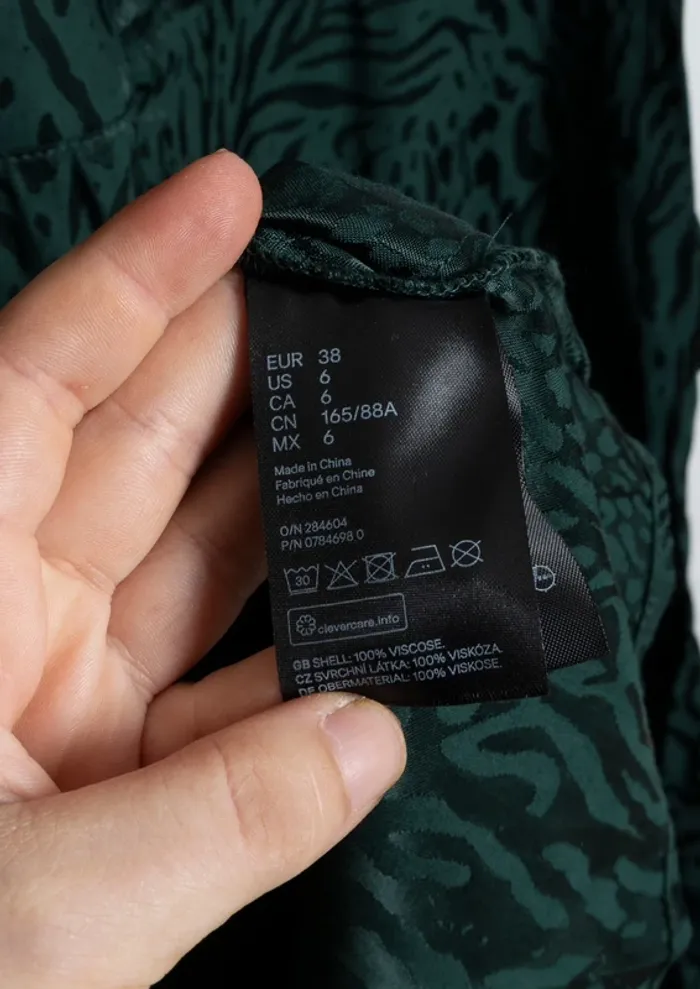 Robe longue vert imprimé léopard H&M – Taille 38 - photo numéro 6