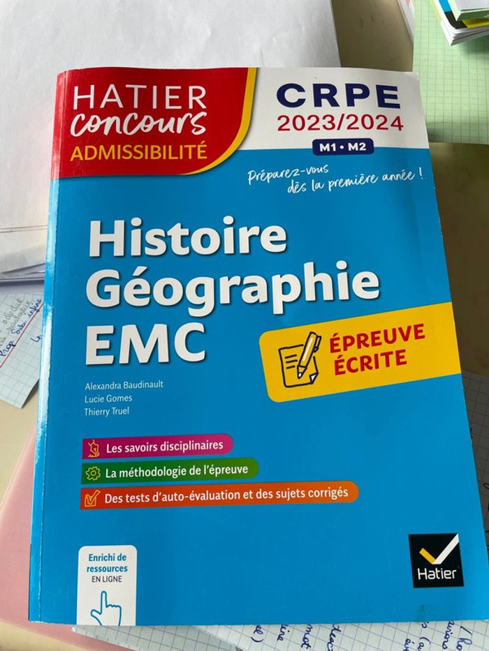 Histoire geo emc CRPE 23/24