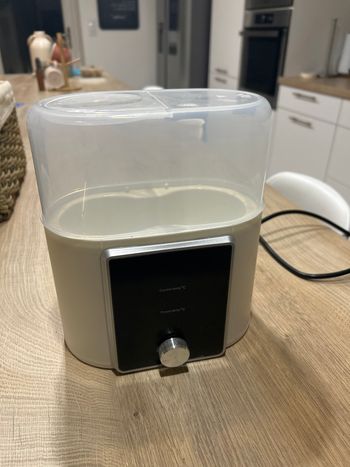 FANGO Chauffe-Biberon 2-En-1 Chauffe-Lait pour Lait Maternel Chauffe-Aliments pour avec Minuterie Fonction de StéRilisation Prise UE