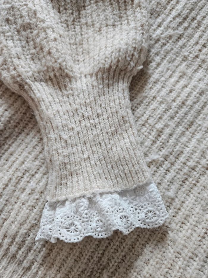 Pull ocre et dentelle TU - photo numéro 5