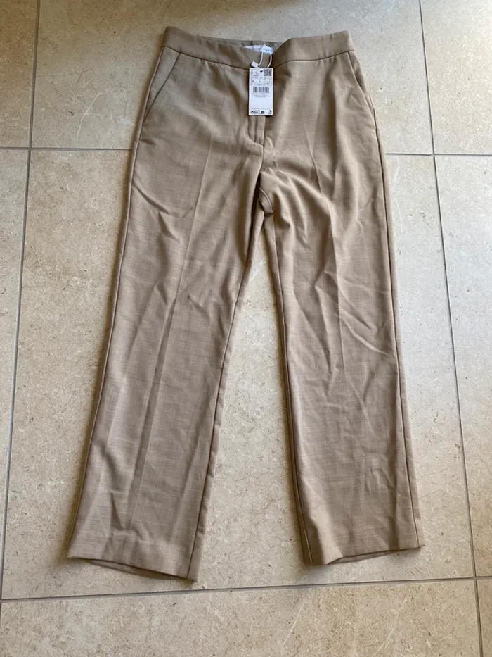 36-pantalon Mango beige