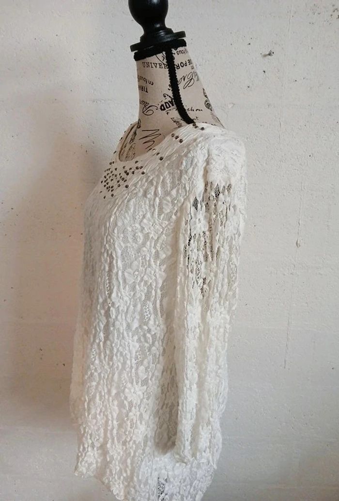 Pull dentelle tbe taille 42/44 - photo numéro 2