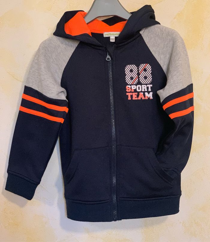 Sweat Zippé à Capuche Garçon Vertbaudet - Sport, Motif Lettre Vintage, Poches Zippées