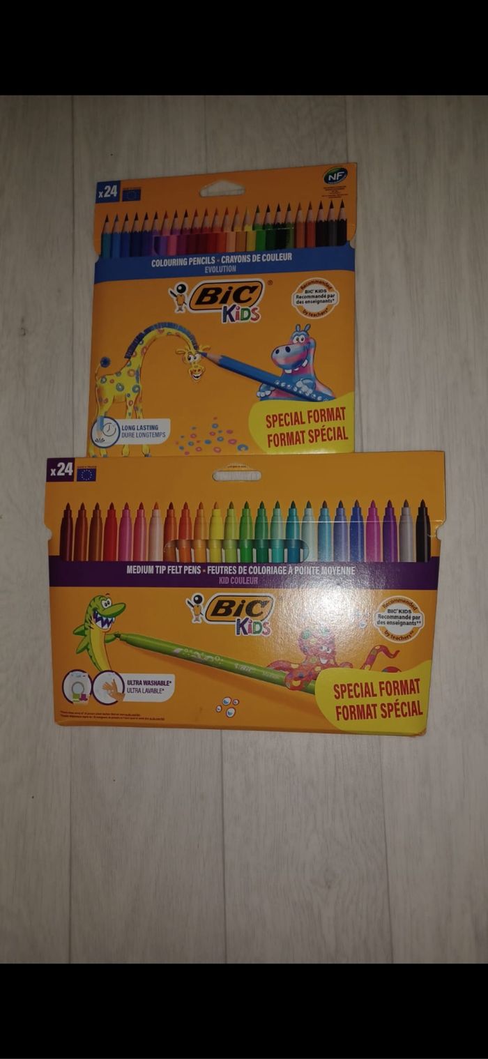 Lot de feutres et crayons de couleurs BIC