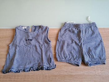 Ensemble t-shirt sans manches et short taille 9 mois