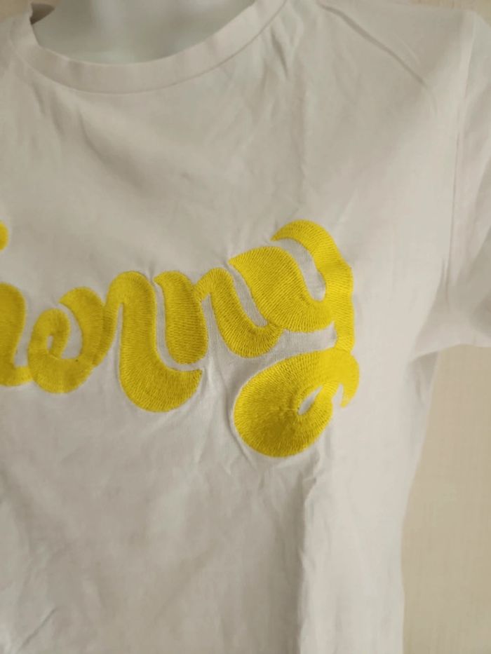 Tee-shirt blanc manches courtes Sunny jaune H&M S - photo numéro 7