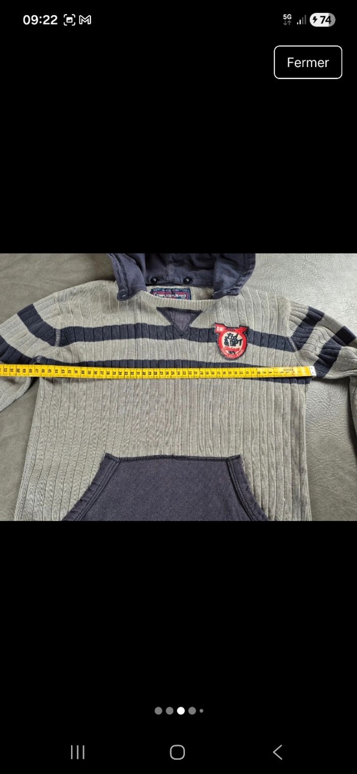 Pull à capuche détachable Complice Jeans gris – Taille 10 ans / 12 ans (taille petit) A75 - photo numéro 3
