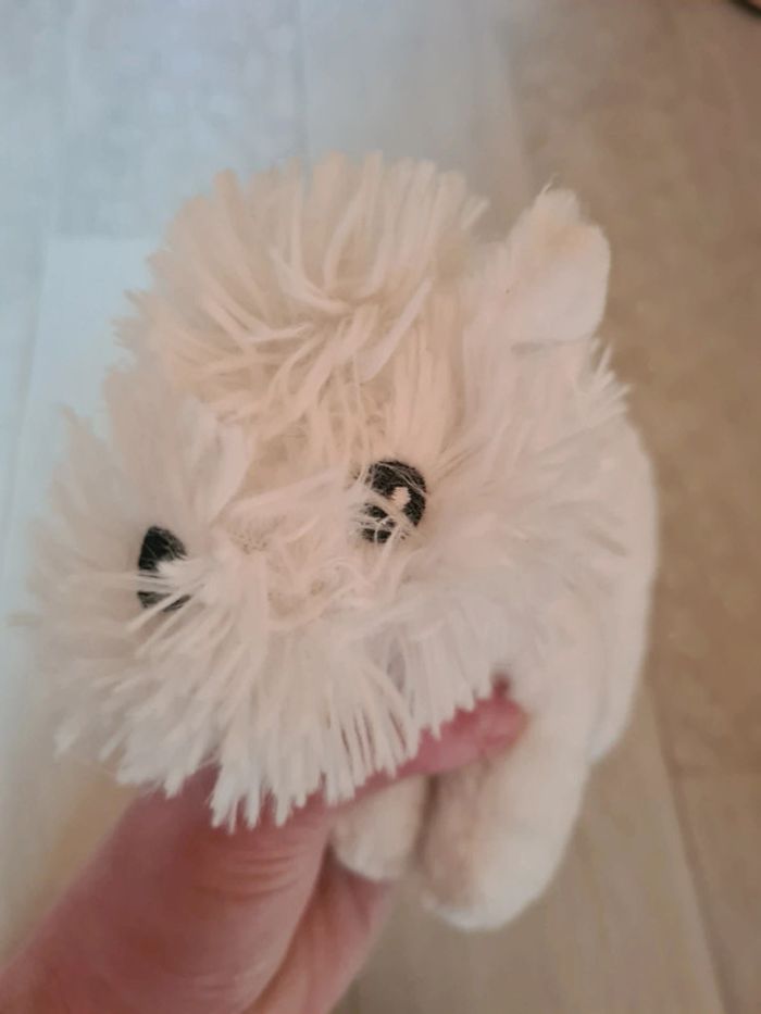 Peluche chien blanc - photo numéro 2