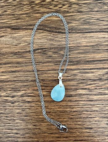 Collier chaîne inoxydable pierre Amazonite 