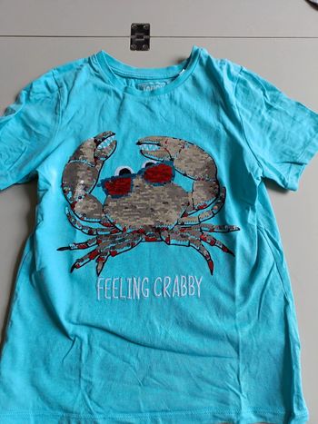 T-shirt touche team crabe paillettes 9 ans