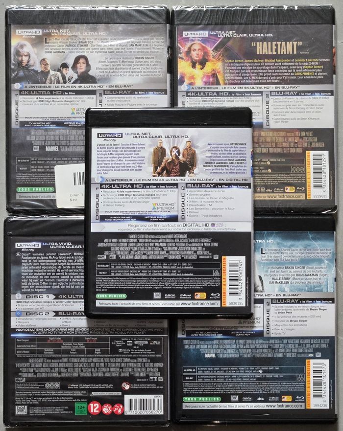 Lot de 5 Films X-men 4k Blu-Ray Ultra Haute Définition (Version Française) d'occasions et neufs sous Blister - photo numéro 2