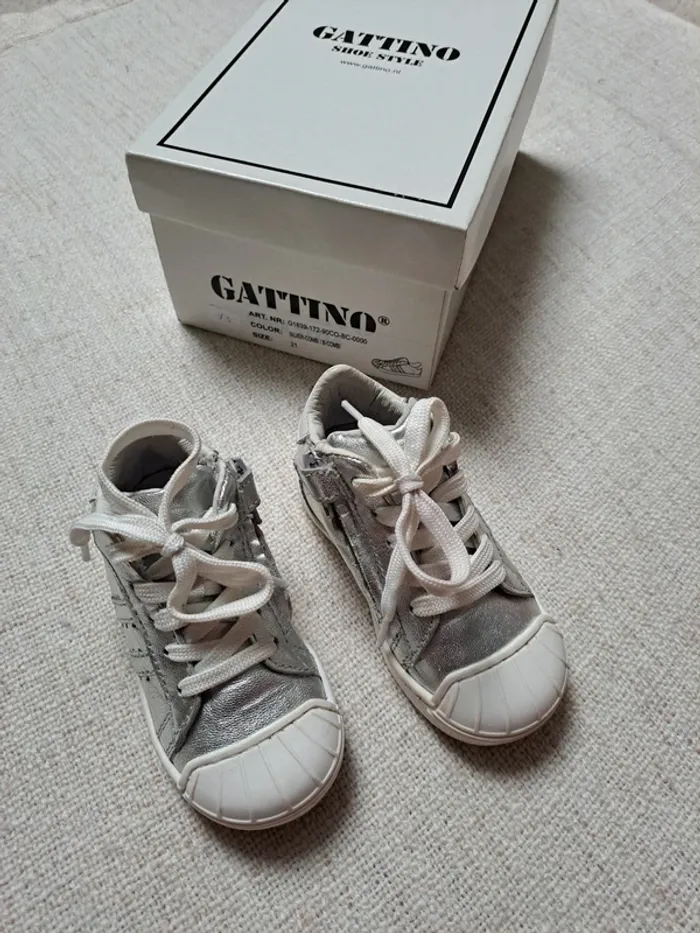 Chaussures en cuir argenté Gattino 21 - photo numéro 2