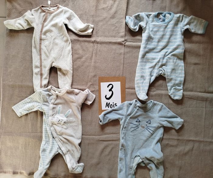 Lot 4 pyjamas hiver velours