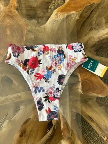 Bas de maillot de bain Roxy blanc fleurs XS