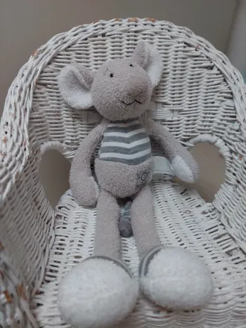 Nicotoy - peluche doudou souris grise buromac