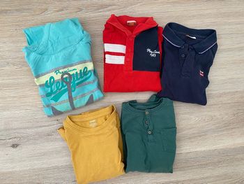 Lot 5 T-shirt ML taille 8 ans TAO