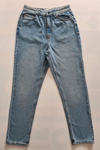 Jean mom bicolore taille 36, taille haute (31cm)