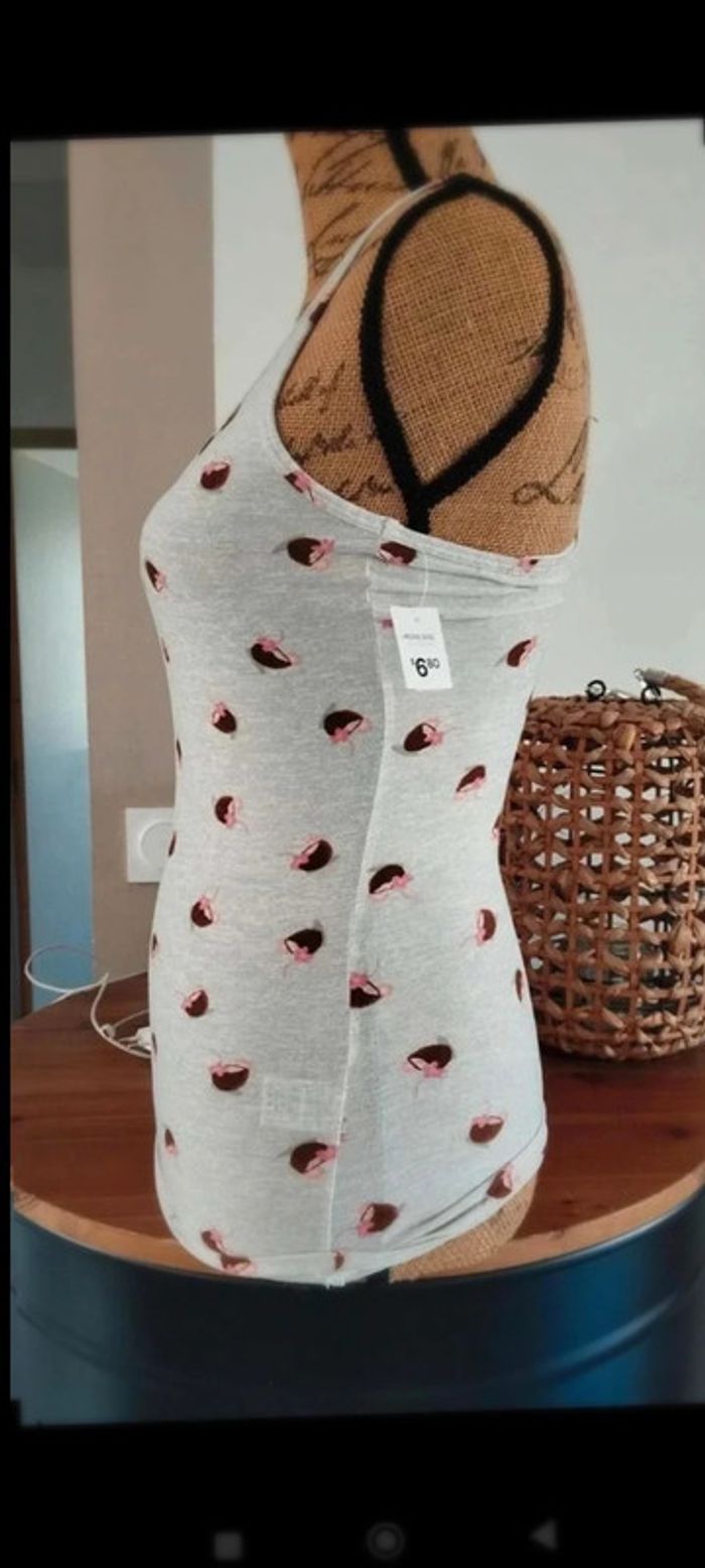 Débardeur gris  taille  XS  noix de coco - photo numéro 5