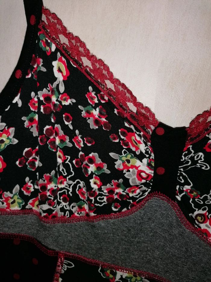 Robe été noir et rouge, fleurie et à pois, 38 - photo numéro 2