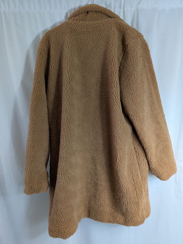 Manteau long femme marron / beige XL doux bouclette - photo numéro 2