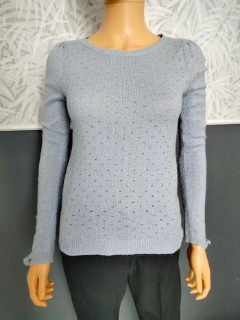 Pull bleu grisé avec points dorés T34/36 N*394