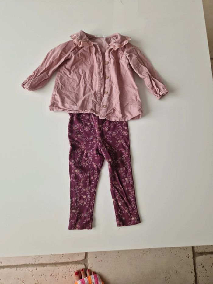 Ensemble col fleuris claudine 18 mois