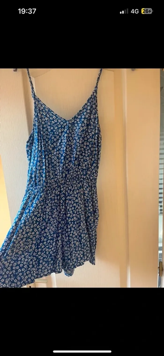 combi-short fleurs bleu et blanc - photo numéro 6