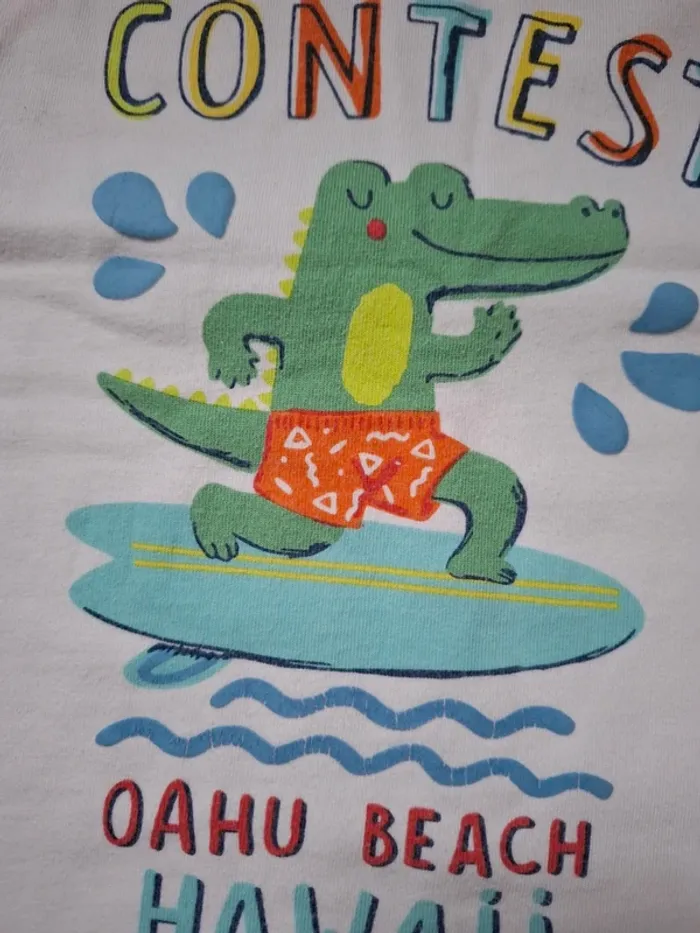 Pyjama surf Hawaï DPAM 8 ans blanc rouge - photo numéro 4