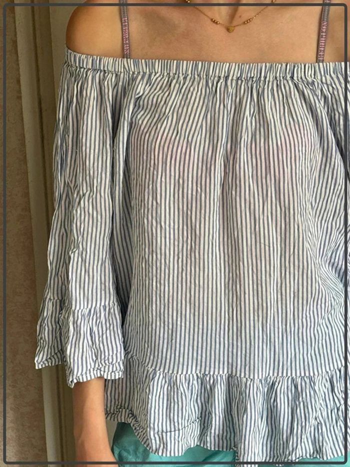 Blouse à rayure taille 12ans - photo numéro 2