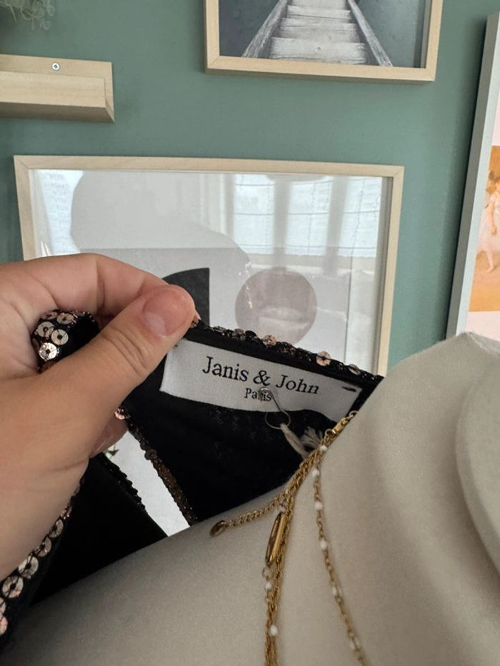 Magnifique robe chic de soirée sequins doré marron taille M manches longues - photo numéro 2