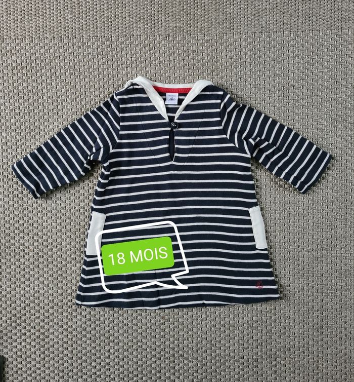 Robe courte marinière avec col - 18 mois