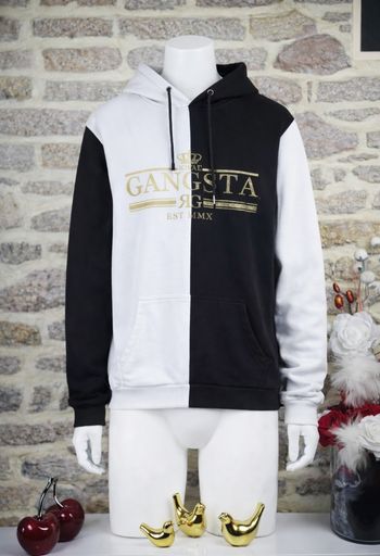 Sweat à capuche bicolore noir et blanc Homme/ Ado taille M marque Brave Soul 🎸