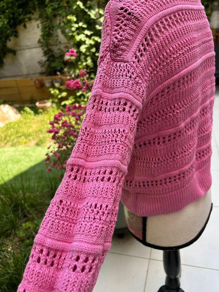 Pull été façon crochet rose fille coton - h&m 158 164 cm 12 14 ans - photo numéro 5