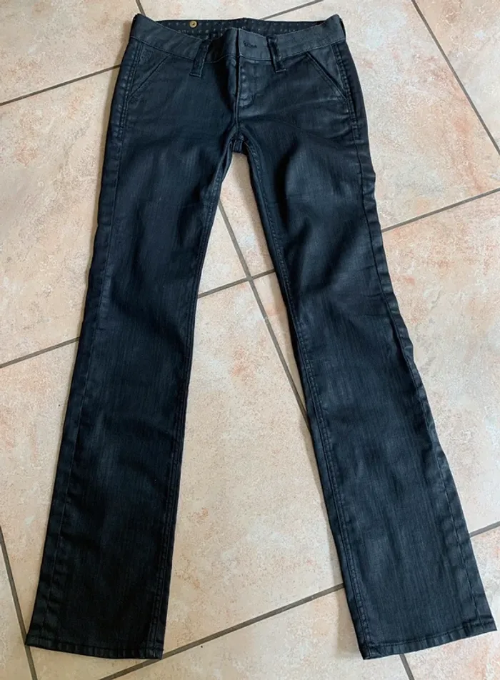 Pantalon jean en toile enduite noir freesoul T 27 length 32