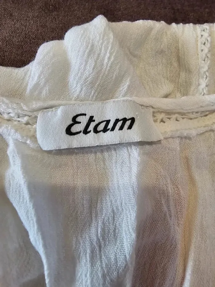 Tunique bohème blanche brodée Etam – Taille unique - photo numéro 3