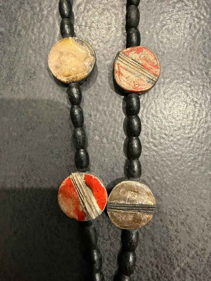 Joli collier artisanale, bois et Pierre , multicolore - photo numéro 3