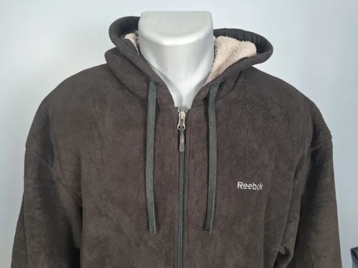 Veste à capuche reebok vintage / homme - noir / taille XL / brodé (185) - photo numéro 2