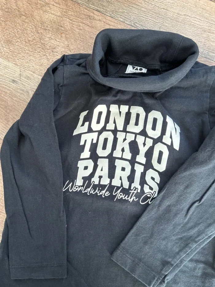 T shirt manches longues col roulé